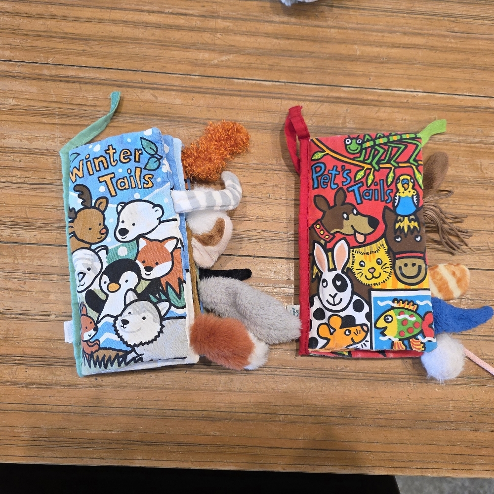set of 2 jellycat fabric plush crinkle books